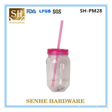 Glass Mason Jar with Straw (SH-PM28)